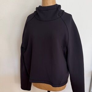 Lululemon sz M Airwrap Modal Pullover Hoodie in black Black Mock Neck Sweatshirt